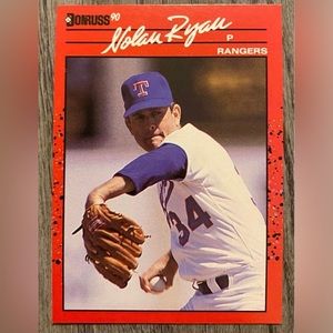 1990 DONRUSS Nolan Ryan HOF #166 ERROR CARD (No DOT After INC)